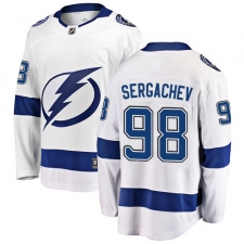 Youth Tampa Bay Lightning #98 Mikhail Sergachev Fanatics Branded White Away Breakaway NHL Jersey