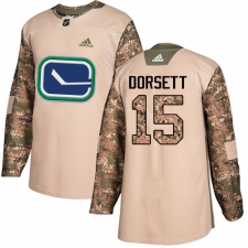 Men's Adidas Vancouver Canucks #15 Derek Dorsett Authentic Camo Veterans Day Practice NHL Jersey
