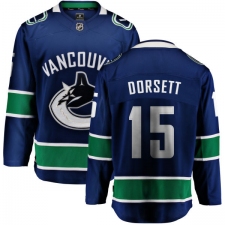 Men's Vancouver Canucks #15 Derek Dorsett Fanatics Branded Blue Home Breakaway NHL Jersey