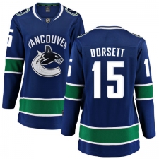 Women's Vancouver Canucks #15 Derek Dorsett Fanatics Branded Blue Home Breakaway NHL Jersey