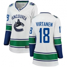Women's Vancouver Canucks #18 Jake Virtanen Fanatics Branded White Away Breakaway NHL Jersey
