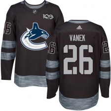 Men's Adidas Vancouver Canucks #26 Thomas Vanek Premier Black 1917-2017 100th Anniversary NHL Jersey