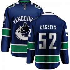 Men's Vancouver Canucks #52 Cole Cassels Fanatics Branded Blue Home Breakaway NHL Jersey