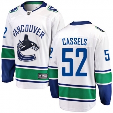 Youth Vancouver Canucks #52 Cole Cassels Fanatics Branded White Away Breakaway NHL Jersey