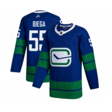 Men's Vancouver Canucks #55 Alex Biega Authentic Royal Blue Alternate Hockey Jersey