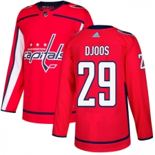 Men's Adidas Washington Capitals #29 Christian Djoos Premier Red Home NHL Jersey