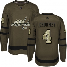 Men's Adidas Washington Capitals #4 Taylor Chorney Authentic Green Salute to Service NHL Jersey