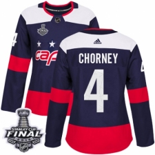 Women's Adidas Washington Capitals #4 Taylor Chorney Authentic Navy Blue 2018 Stadium Series 2018 Stanley Cup Final NHL Jersey