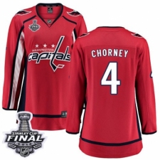 Women's Washington Capitals #4 Taylor Chorney Fanatics Branded Red Home Breakaway 2018 Stanley Cup Final NHL Jersey