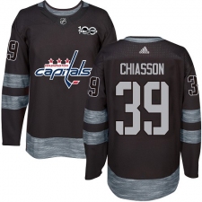Men's Adidas Washington Capitals #39 Alex Chiasson Authentic Black 1917-2017 100th Anniversary NHL Jersey
