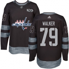 Men's Adidas Washington Capitals #79 Nathan Walker Authentic Black 1917-2017 100th Anniversary NHL Jersey