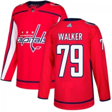 Men's Adidas Washington Capitals #79 Nathan Walker Authentic Red Home NHL Jersey