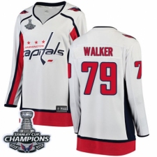 Women's Washington Capitals #79 Nathan Walker Fanatics Branded White Away Breakaway 2018 Stanley Cup Final Champions NHL Jersey
