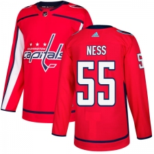 Men's Adidas Washington Capitals #55 Aaron Ness Authentic Red Home NHL Jersey