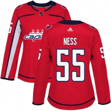 Women's Adidas Washington Capitals #55 Aaron Ness Authentic Red Home NHL Jersey