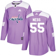 Youth Adidas Washington Capitals #55 Aaron Ness Authentic Purple Fights Cancer Practice NHL Jersey