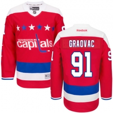 Men's Reebok Washington Capitals #91 Tyler Graovac Authentic Red Third NHL Jersey