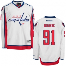 Men's Reebok Washington Capitals #91 Tyler Graovac Authentic White Away NHL Jersey