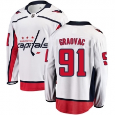 Youth Washington Capitals #91 Tyler Graovac Fanatics Branded White Away Breakaway NHL Jersey
