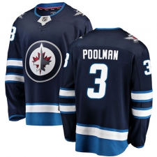 Men's Winnipeg Jets #3 Tucker Poolman Fanatics Branded Navy Blue Home Breakaway NHL Jersey