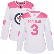 Women's Adidas Winnipeg Jets #3 Tucker Poolman Authentic White/Pink Fashion NHL Jersey