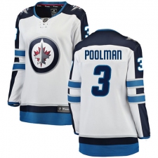 Women's Winnipeg Jets #3 Tucker Poolman Fanatics Branded White Away Breakaway NHL Jersey