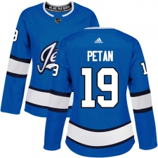 Women's Adidas Winnipeg Jets #19 Nic Petan Authentic Blue Alternate NHL Jersey