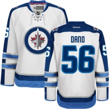 Women's Reebok Winnipeg Jets #56 Marko Dano Authentic White Away NHL Jersey