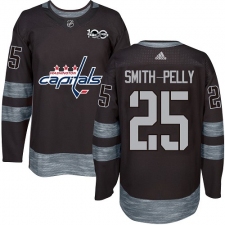 Men's Adidas Washington Capitals #25 Devante Smith-Pelly Authentic Black 1917-2017 100th Anniversary NHL Jersey