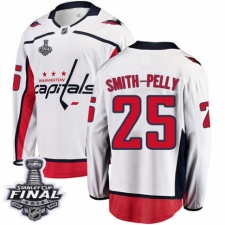 Men's Washington Capitals #25 Devante Smith-Pelly Fanatics Branded White Away Breakaway 2018 Stanley Cup Final NHL Jersey