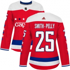Women's Adidas Washington Capitals #25 Devante Smith-Pelly Authentic Red Alternate NHL Jersey