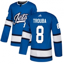 Men's Adidas Winnipeg Jets #8 Jacob Trouba Authentic Blue Alternate NHL Jersey