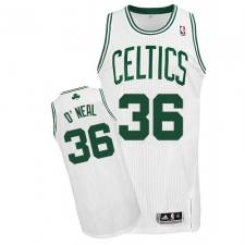 Men's Adidas Boston Celtics #36 Shaquille O'Neal Authentic White Home NBA Jersey