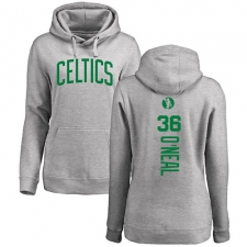 NBA Women's Nike Boston Celtics #36 Shaquille O'Neal Ash Backer Pullover Hoodie