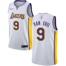 Men's Nike Los Angeles Lakers #9 Nick Van Exel Authentic White NBA Jersey - Association Edition