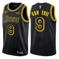 Women's Nike Los Angeles Lakers #9 Nick Van Exel Swingman Black NBA Jersey - City Edition