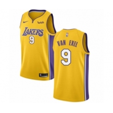 Youth Los Angeles Lakers #9 Nick Van Exel Swingman Gold Home Basketball Jersey - Icon Edition