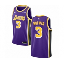 Men's Los Angeles Lakers #3 Corey Brewer Authentic Purple Basketball Jerseys - Icon Edition