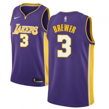 Youth Nike Los Angeles Lakers #3 Corey Brewer Swingman Purple NBA Jersey - Statement Edition