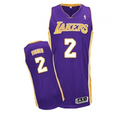 Men's Adidas Los Angeles Lakers #2 Derek Fisher Authentic Purple Road NBA Jersey