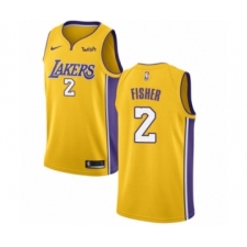 Youth Los Angeles Lakers #2 Derek Fisher Swingman Gold Home Basketball Jersey - Icon Edition