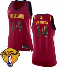 Women's Nike Cleveland Cavaliers #14 Terrell Brandon Authentic Maroon 2018 NBA Finals Bound NBA Jersey - Icon Edition