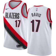 Men's Nike Portland Trail Blazers #17 Ed Davis Authentic White Home NBA Jersey - Association Edition