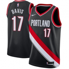 Men's Nike Portland Trail Blazers #17 Ed Davis Swingman Black Road NBA Jersey - Icon Edition