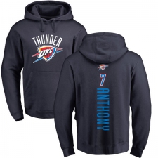 NBA Nike Oklahoma City Thunder #7 Carmelo Anthony Navy Blue Backer Pullover Hoodie