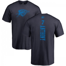 NBA Nike Oklahoma City Thunder #7 Carmelo Anthony Navy Blue One Color Backer T-Shirt
