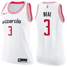 Women's Nike Washington Wizards #3 Bradley Beal Swingman White/Pink Fashion NBA Jersey