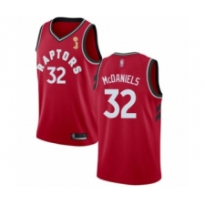 Men's Toronto Raptors #32 KJ McDaniels Swingman Red 2019 Basketball Finals Champions Jersey - Icon Edition