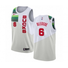 Men's Nike Milwaukee Bucks #6 Eric Bledsoe White Swingman Jersey - Earned Edition