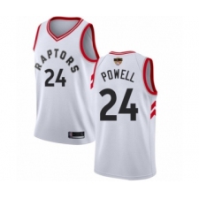 Men's Toronto Raptors #24 Norman Powell Swingman White 2019 Basketball Finals Bound Jersey - Association Edition